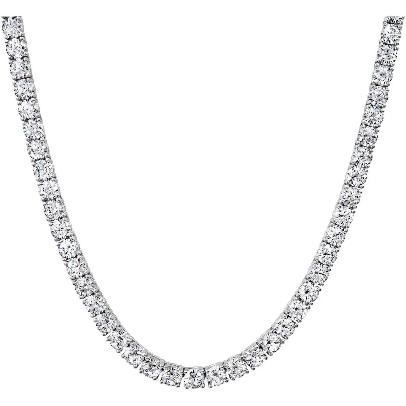 Tennis Necklace 14K White Gold 5mm High Carbon Diamond - Classic Women's Design, Suitable for Everyone with 20IN Detachable Adjustable Length Buckle