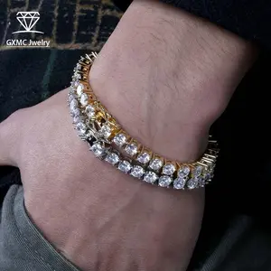 Tennis Bracelet 18K Gold Plated Men's and Women's VVS Round Cut Gemstone Fashion Bracelet Not Easy to Lose Color FathersDayGift TikTokShopBlackFriday