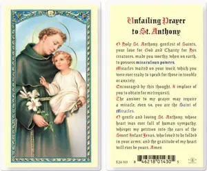 Saint Anthony of Unfailing Prayer Holy Card