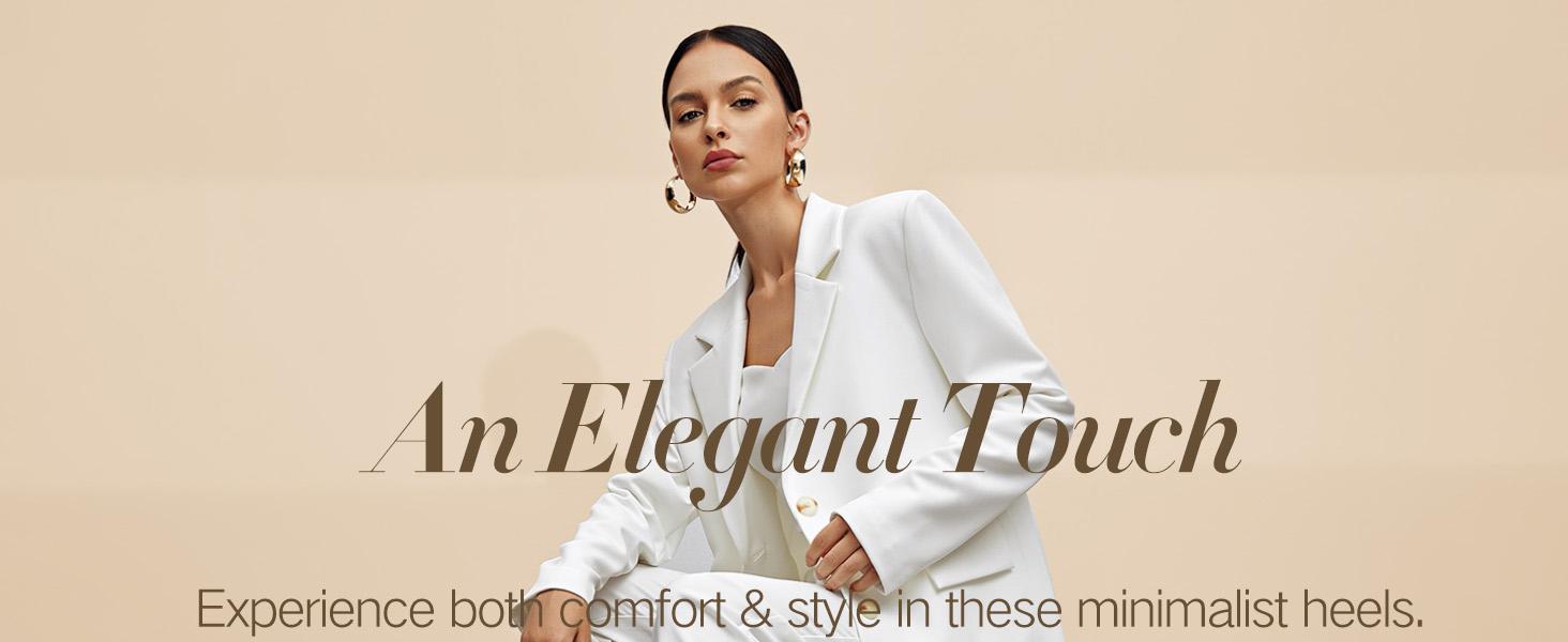 Women's Gilaa Closed Toe Low Chunky Heels Pumps Ankle Strap Wedding Business Round Toe Block Dress Shoes