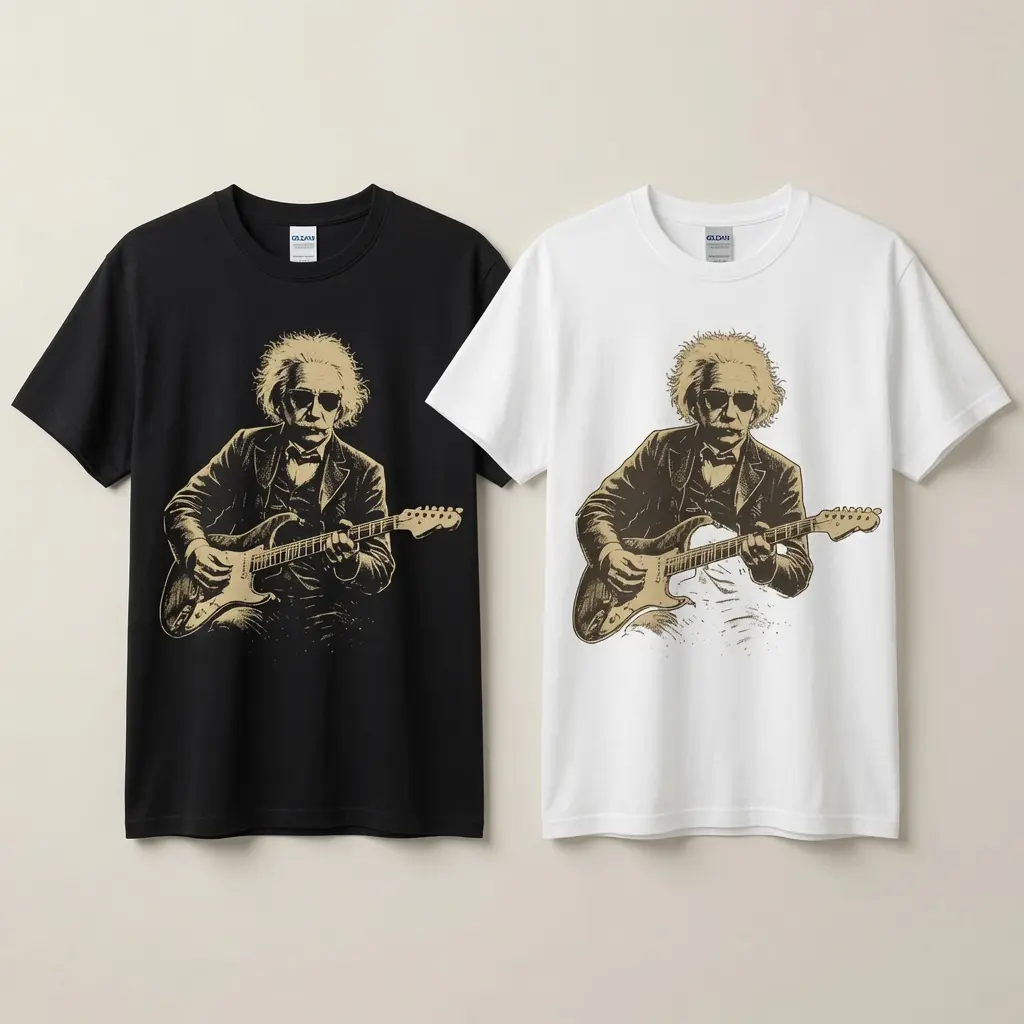 Einstein Playing Guitar Vintage Comfort Colors Shirt, Funny Nerd Music Tee, Vintage Rock Scientist Shirt, Aesthetic Music Lover Gift, Unisex