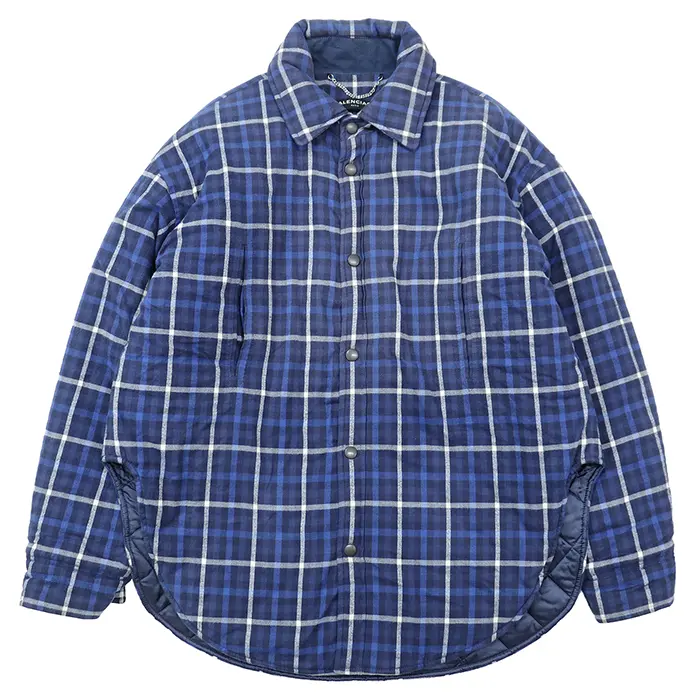 Pre-owned Balenciaga Cotton Small Leather Goods Flannel Jacket
