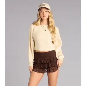 One Side Story Rib Knit Sweater