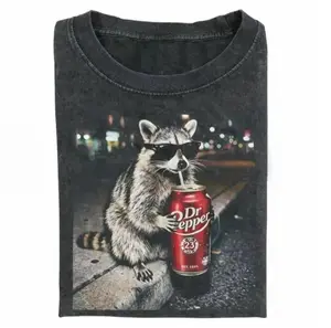 Vintage Raccoons Dr Pepperr Comfort Colors T-Shirt with funny Gen Z dank meme design, trendy animal graphic tee, cotton streetwear gift for men and women alike.