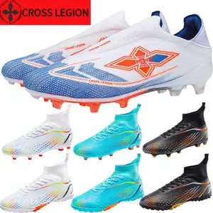 CROSS LEGION soccer shoes33-36/44-46 Seamless Football Shoes for Men & Ladies - Comfortable Lightweight Soccer Cleats with Wrapped Design for Extended Wear soccer shoes White Training Red summerwins