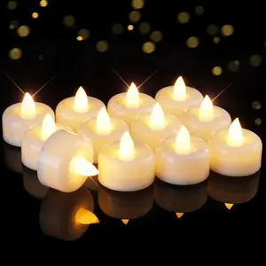 50Pack Battery Operated Tea Lights Candles, Long Lasting Fake Candle, Flameless LED Tea Lights, Electric Candle for Wedding, Centerpieces, Home Decor, Halloween, Christmas