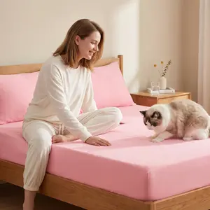 [Mother's Day Gift] NTBAY Fitted Sheet Only - Soft Brushed Microfiber Deep Pocket Fitted Sheet, Wrinkle & Fade Resistant Bed Sheet, Hotel Quality Breathable Mattress Cover