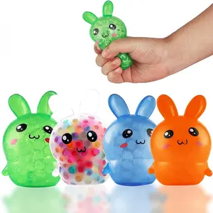 Easter Basket Stuffers, 4 Pack Squishy Easter Bunny Stress Balls for Adults, Easter Toys Stress Relief Fidget Balls, Easter Basket Ideas Gifts