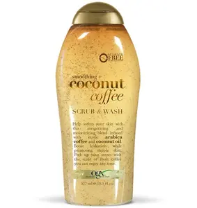 Smoothing + Coconut Coffee Exfoliating Body Scrub with Arabica Coffee & Coconut Oil, Moisturizing Body Wash for Dry Skin, Paraben-Free with Sulfate-Free Surfactants, 19.5 Fl Oz