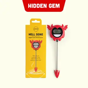 OTOTO Hell Done Digital Meat Thermometer - Foldable & Magnetic - Accurate Fahrenheit & Celsius Readings - Perfect for Steak & Oven Cooking | TikTok Must-Have | Funky Kitchen Supplies | Kitchen Accessories