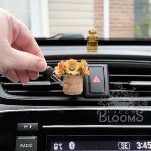 Sunflower Vent Clip Car Air Freshener Diffuser | Reusable & Handmade in the USA