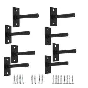 Garvee 8 Pack Wall Mounted Weight Plate Holder Rack for 1" Bumper Plates with Max 300 Lb Capacity, Ideal Home Gym Organizer for Efficient Storage and Space Saving