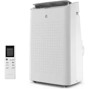 15000 BTU 3-IN-1 Portable Standing Air Conditioner with Fan & Dehumidifier Cools Up to 850 Sq.Ft Auto Swing Sleep Mode 24H Timer Remote Control Complete Window Kit White Top Ideal for Home Bedroom Living Room Office