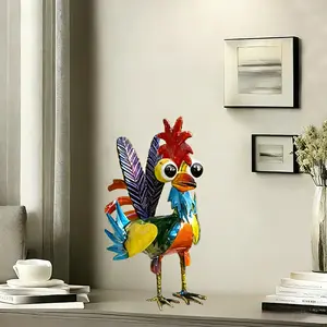 Metal-Strange Bird Outdoor Statue Multi-color Animal Art Courtyard Decoration Waterproof UV Resistant Fade Proof Tabletop Ornaments for Lawn Garden Sculptures