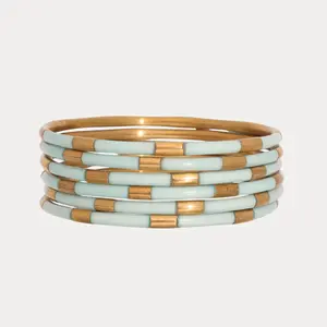 Budha Girl Mint Veda Bangle ( Set of 6 )