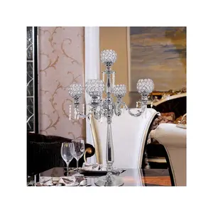5 Arms Tall Floor Candelabra/Crystal Candlestick Holders For Wedding Ceterpieces Dinner Table Decoration Room Decor