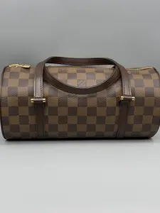 Pre-owned Louis Vuitton Coated Canvas Shoulder Bags Papillon 26 Damier Ebene