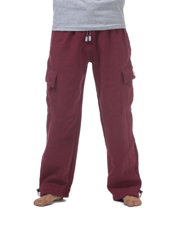 PROCLUB Men's Heavyweight Cargo Sweatpants PRO CLUB Cargo Pants 6 Pockets Casual Fleece Pants Hip Hop Harem Casual Loose Fit Elastic Big and Tall