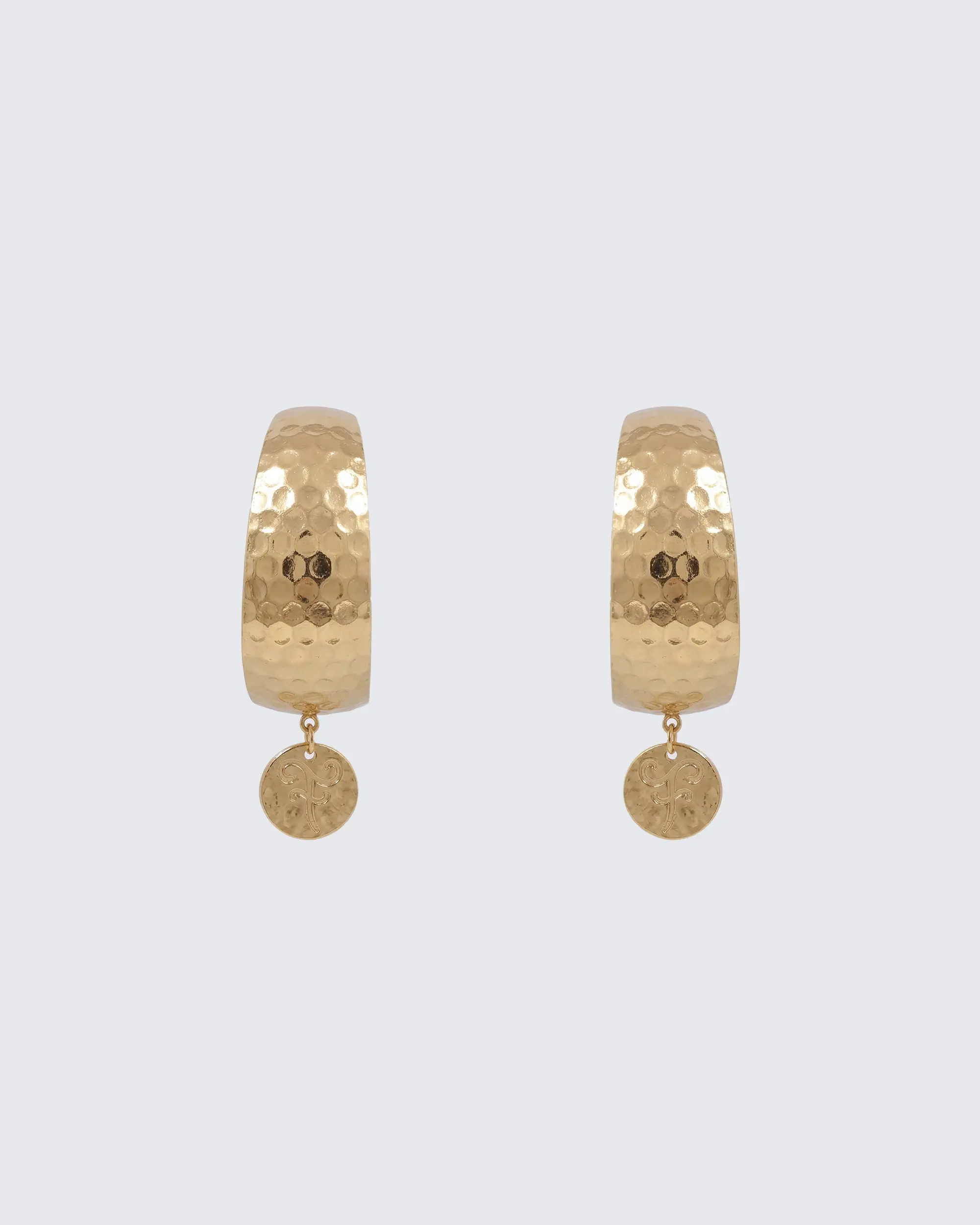Anoura Gold Hammered Hoop Earrings
