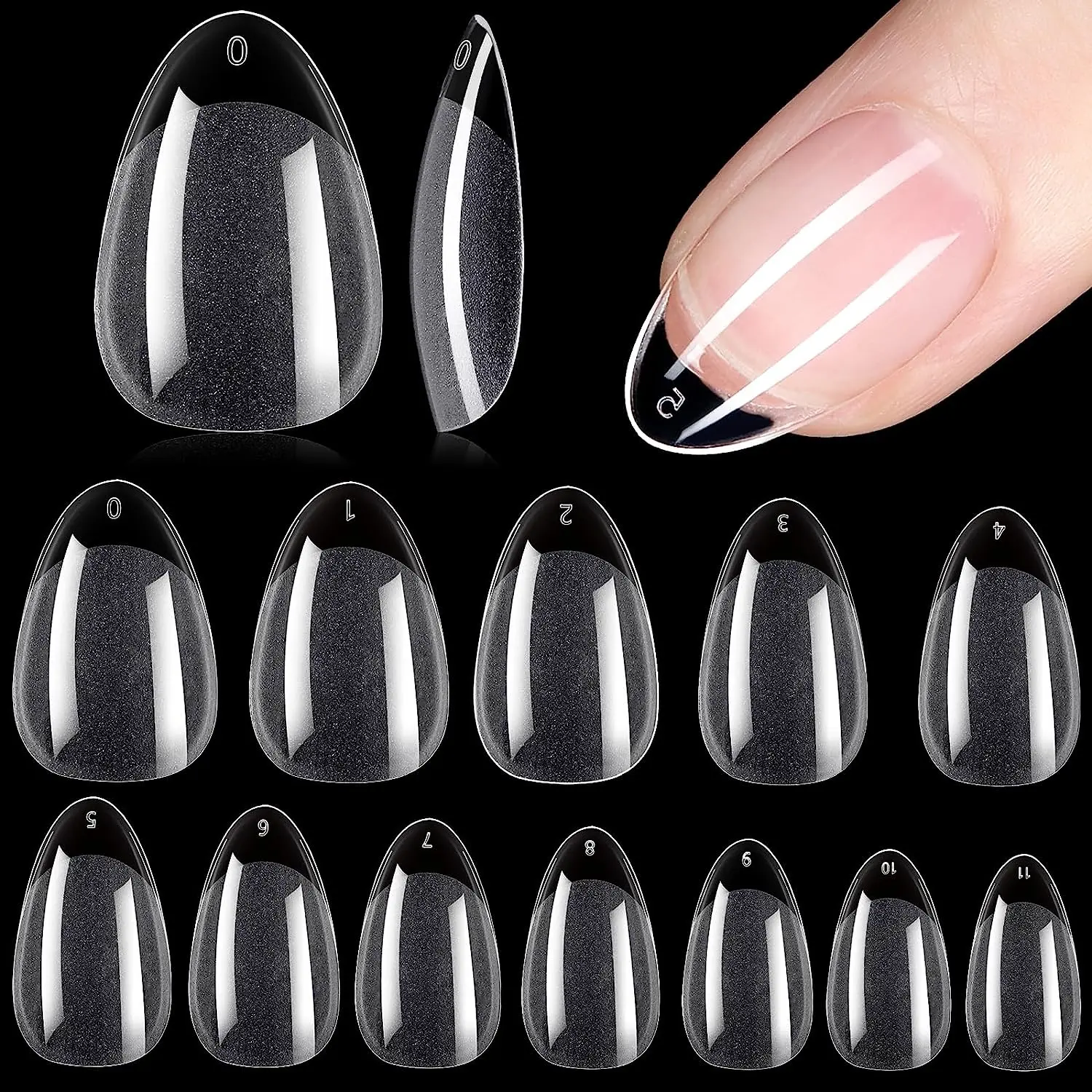 Extra Short Clear Nail Tips, 240pcs/set Half Matte Pre-Buff Fake Acrylic Nails, Stylish Acrylic Nails, Soft Gel Nail Tips, Christmas Gift, Acrylic Press Nails, Nail Extensions, DIY Friendly Nail Kit Acrylic Set, Nail Art Supplies