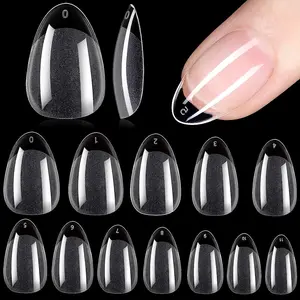 Extra Short Clear Nail Tips, 240pcs/set Half Matte Pre-Buff Fake Acrylic Nails, Stylish Acrylic Nails, Soft Gel Nail Tips, Christmas Gift, Acrylic Press Nails, Nail Extensions, DIY Friendly Nail Kit Acrylic Set