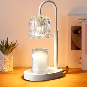 Candle Warmer Lamp Timer - Flower Candle Lamps Home Bedroom White