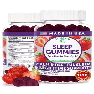 Lunakai USA Made Sleep Gummies for Adults with Melatonin 10mg, L-Theanine, Chamomile & Lavender – 5-in-1 Natural Daily Sleep Aid, Vegan Melatonin Gummies, Non-GMO Sleeping Supplements, 60ct