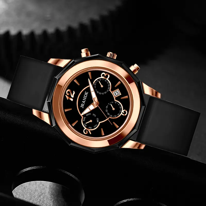 Unisex Analog Fashionable Watch - Waterproof, Silicone Strap, Chronograph, Scratch-Resistant, Shatterproof Quartz Wristwatch for Men & Women, Analog Quartz Watches, Fashionable Quartz Watches