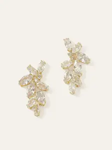 Azazie Abstract Petal Earrings Matte Gold Sculptural Statement Modern Art Evening Party Jewelry