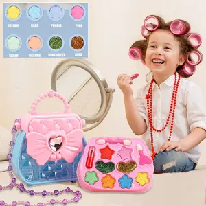 Hypoallergenic Kids Makeup Kit for Girls 5-10 Years | Princess Pretend Play Cosmetic Set with Washable Lipstick & Eyeshadow | Non-Toxic Birthday Gift for Little Girls