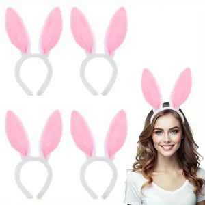 4 Piece Bunny Ear Headbands Set, Perfect for Easter Party Costumes Animal Theme Parties, Festival Party Gifts, Fun and Festive Accessories, Party Event Props
