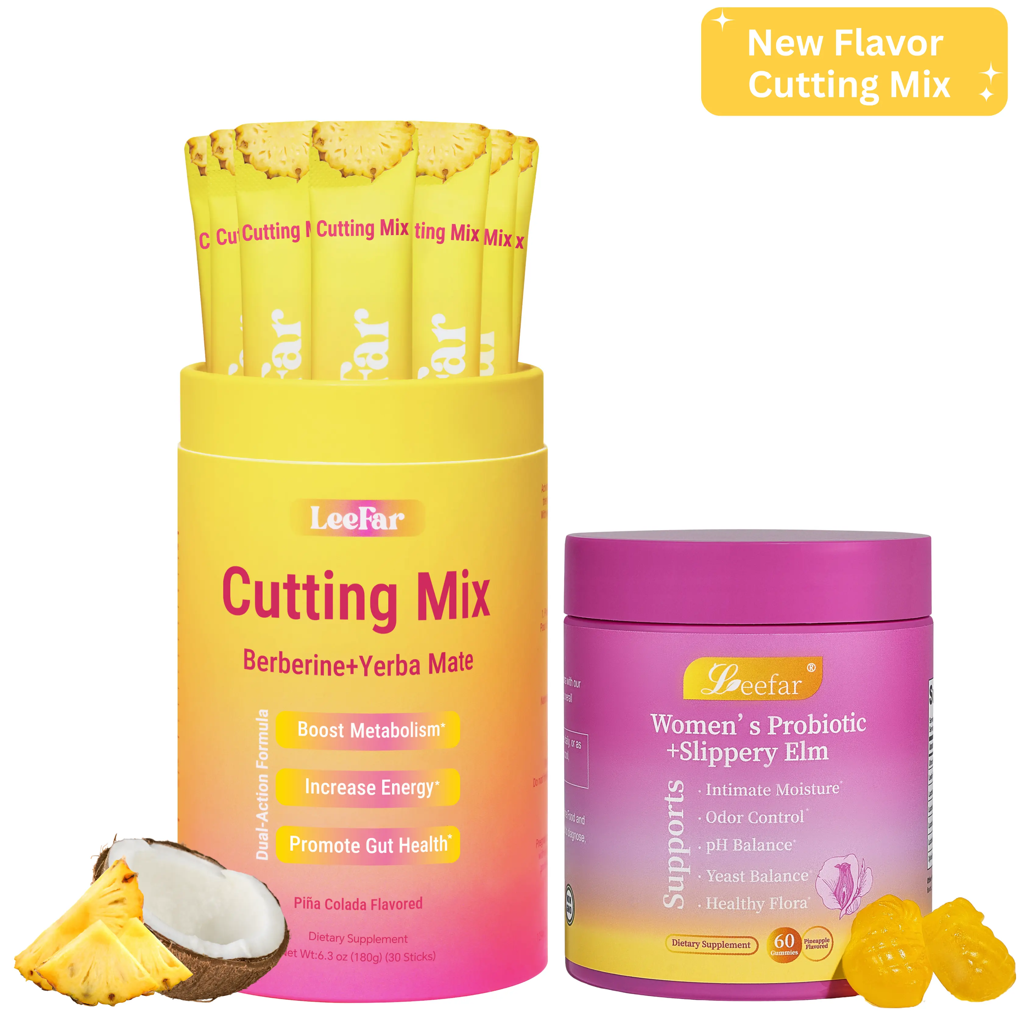 Cutting Mix| Piña Colada Flavor+She Juicy Women’s Probiotic| Pineapple Flavor