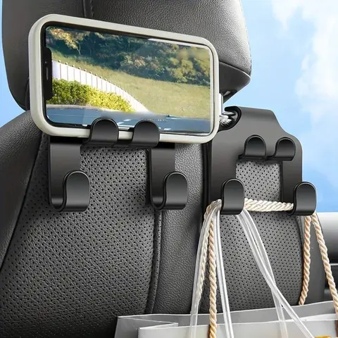Car Seat Headrest Hook, Universal Car Seat Back Hanging Hook, Car Seat Back Organizer, Car Interior Accessories for Phone & Bag, Car Backseat Organizer, Car Organization Supplies, Car Organizers, Car Interior Storage, Car Interior Stowing