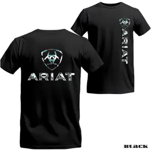 Ariat T-Shirt  American Flag Graphic with Bold Logo on Maroon  Unisex, Relaxed Fit, Short Sleeve, Machine Washable  Western Cowboy Gift  Menswear, Streetwear, Vacation Outfits