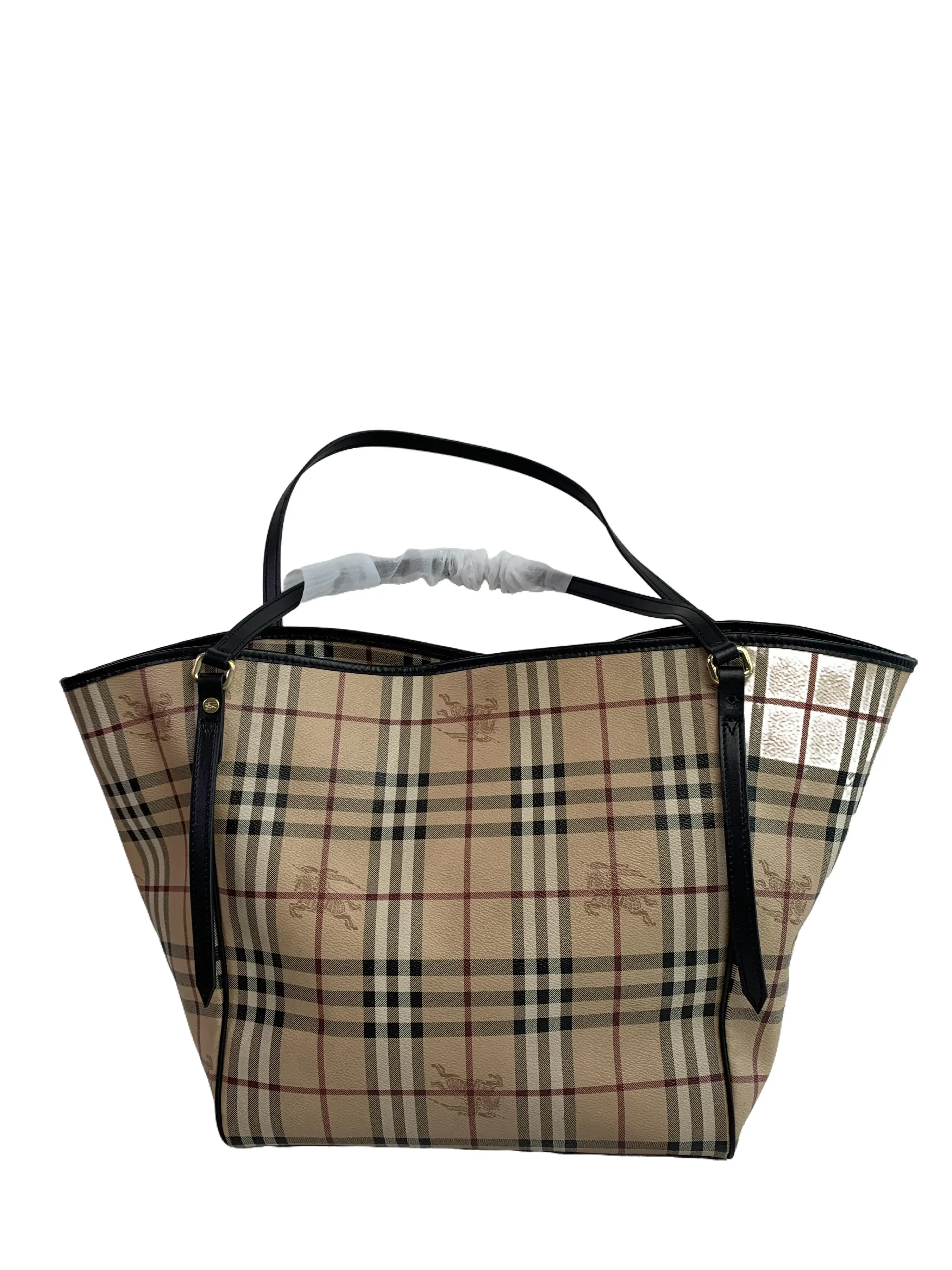 Pre-owned BURBERRY Vintage Check Horse Logo Tote Shoulder Bag/EE05820004/0004