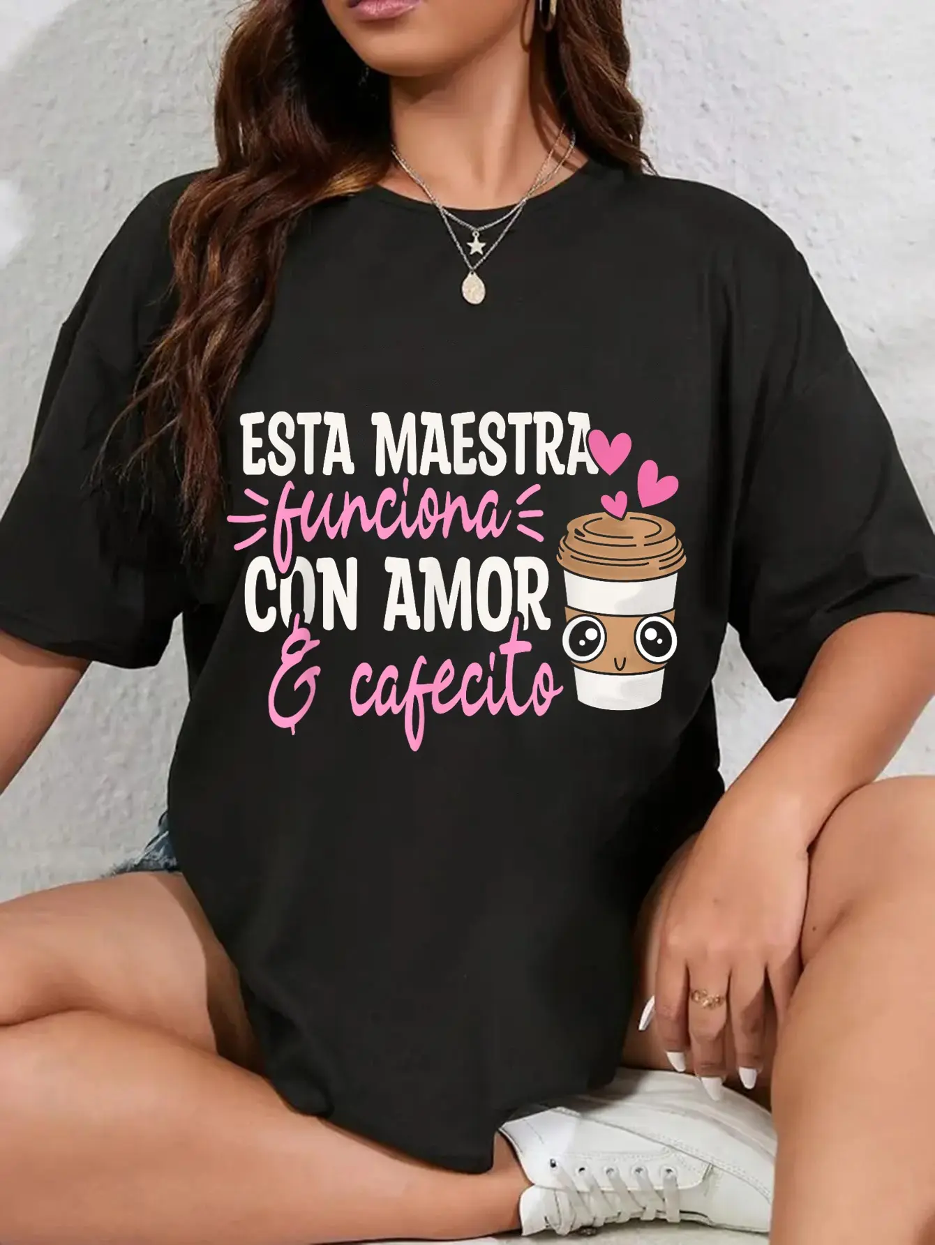 100% Cotton Unisex Espanol Bilingual Teacher Maestra Spanish Teacher Coffee T-Shirt