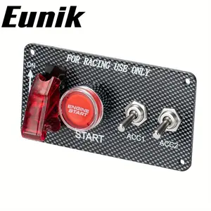 Ignition Switch Panel 12V 4in 1 Rocker Switch with Engine Push Button Toggle Switches with Relay Wiring Harness LED for RV Truck Racing Car Boat Marine Trailer