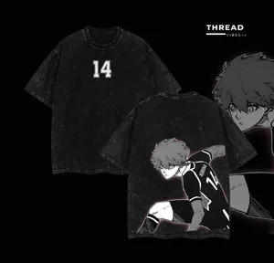 Isagi x Kurona Blue Lock Tshirt Washed, Kurona Tee, Blue Lock Tee, Washed Oversize Tee Limited Edition Blue Lock VII Acid Wash Vintage T-Shirt Gift For Anime Lover