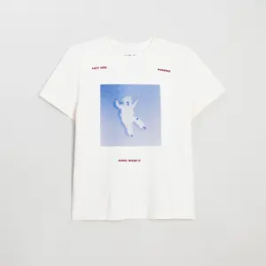 Falling Scatter Text White T-shirt