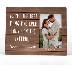 You Are the Best Thing I’ve Ever Found on the Internet Picture Photo Frame,Couples Picture Frame, Christmas Valentine Gifts for Couple Husband Wife Girlfriend Boyfriend(4x6 Photo)