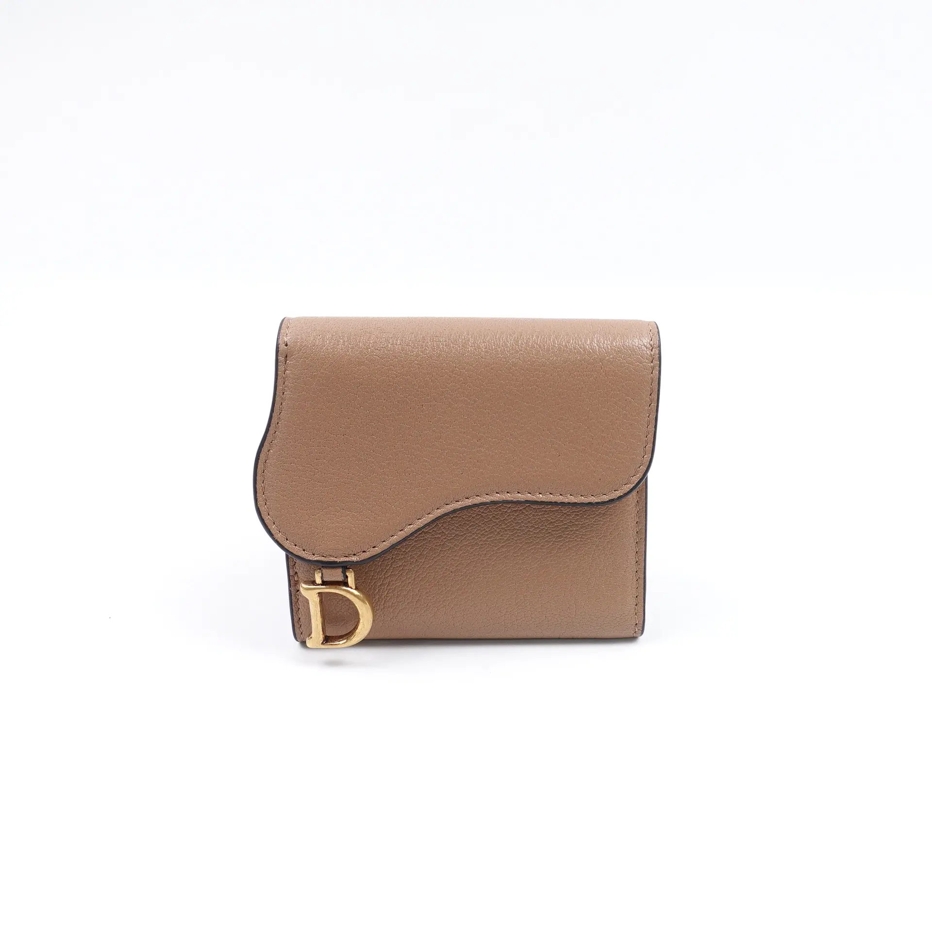 Pre-owned Dior Leather Small Leather Goods Saddle Brown Wallet T10403650