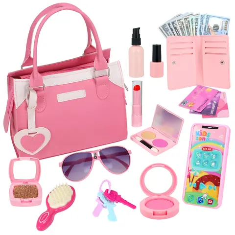 Pretend Princess Purse Toy for 3-4 Years Old Girls, BPA-Free Pretend Play Set with Makeup & Accessories, Encourages Imaginary Play, Birthday Gift Ready, Accessories for Girls