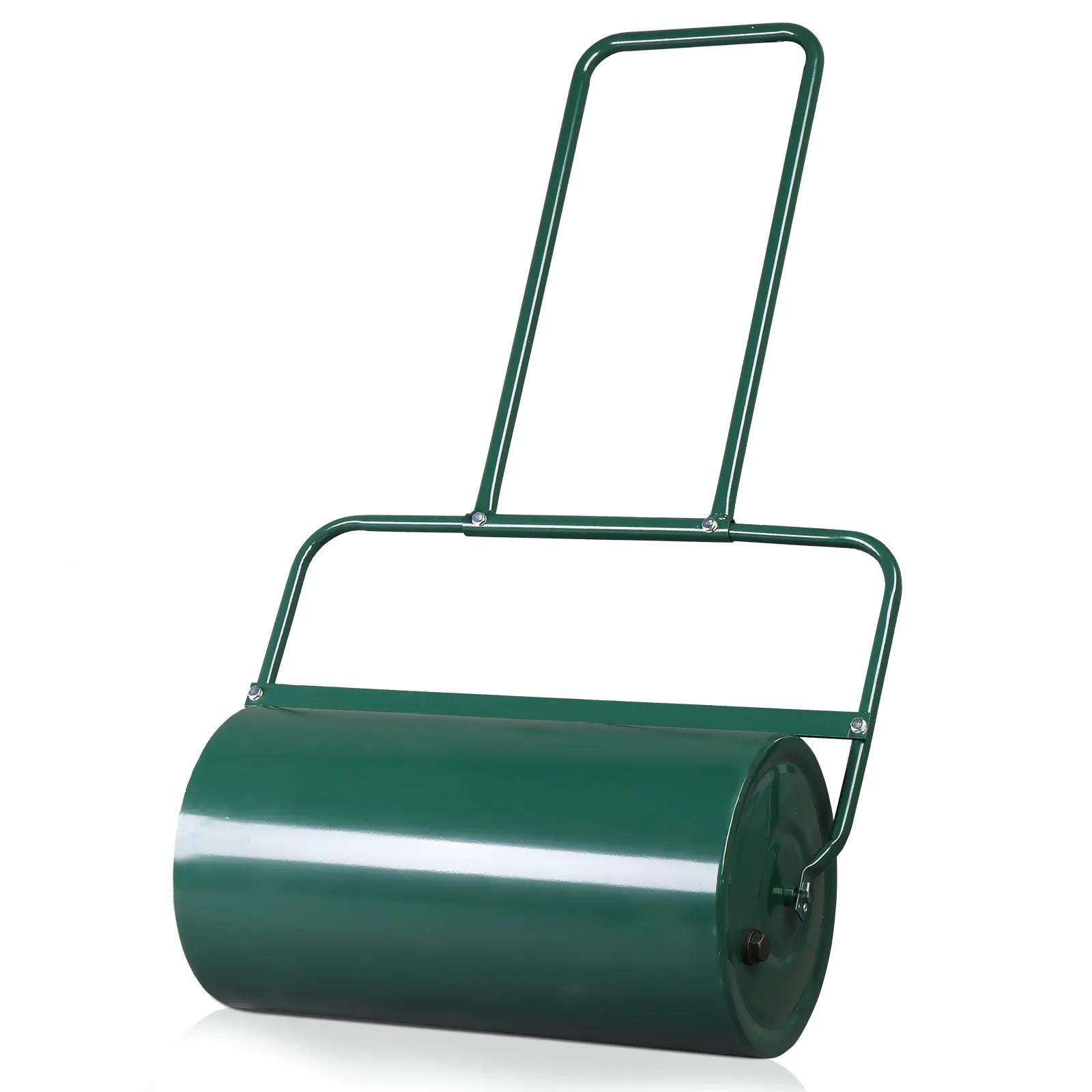 24in Lawn Roller - 13-Gallon Water-Filled Steel Cylinder with U-Handle, Lightweight Design for Garden Leveling