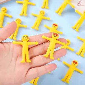 Stretchy Minions Yellow Man Creative Fidget Toy Foldable Soft Rubber Doll Stress Relief Squeeze Deformable Play Toy for Kids Adults