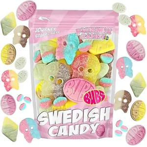 BUBS Swedish Candy Mix 10 Oz (Over ½ Pound!) 8 Flavor Variety, Sweet & Sour Skulls, Ovals, Tutti Frutti Rombs & Blueberry Raspberry Minis