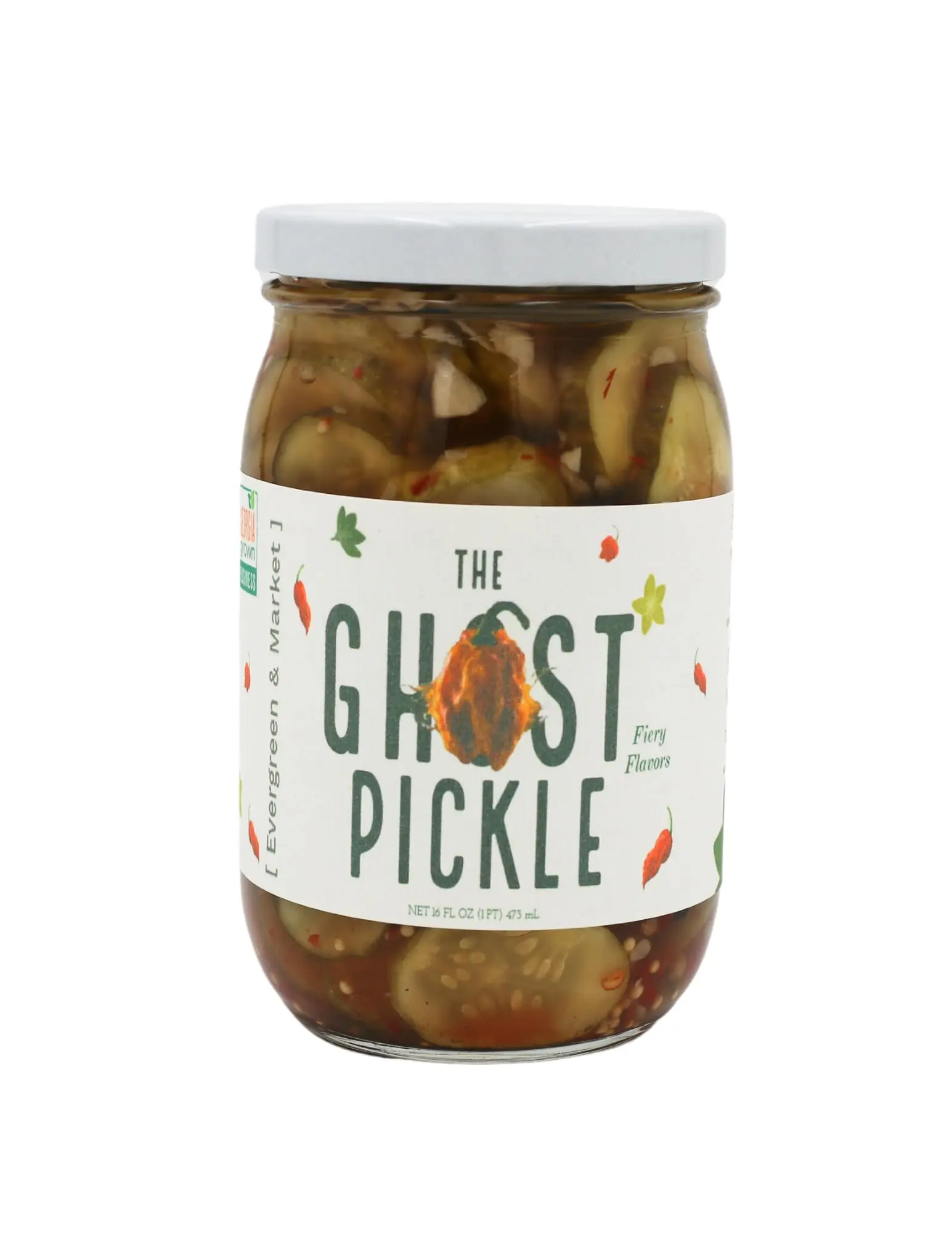 Ghost Pickle - Spicy Gourmet Cucumbers - Tangy Garlic Brine - Cocktail & Sandwich Topping