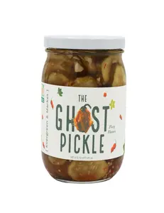 Ghost Pickle - Spicy Gourmet Cucumbers - Tangy Garlic Brine - Cocktail & Sandwich Topping