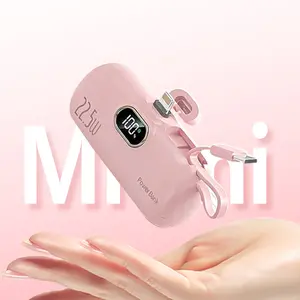 5000mAh Ultra-Compact Mini Power Bank, Lightweight Portable Battery with Real-Time Digital Display, Fast Emergency Charger for Apple & Android Phones