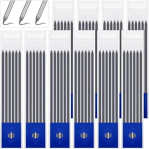 60 Pcs 2.8mm Lead Refill Carpenter Construction Pencils Marker Lead Refills Dry Mechanical Woodworking Pencil Tools for Writing Drawing Drafting (Black)