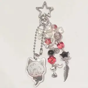 Game Love and Deepspace Chibi Cartoon keychain Coquettish Fairytale Lily of the Valley Handbag Pendant Key Ring Christmas Gift